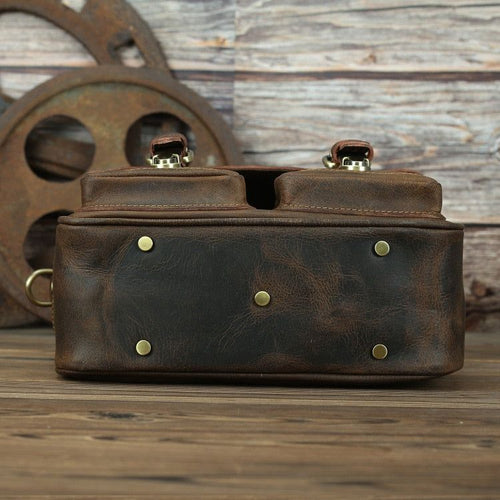 Load image into Gallery viewer, The Faust Leather Camera Bag | Crossbody Vintage Camera Messenger Bag
