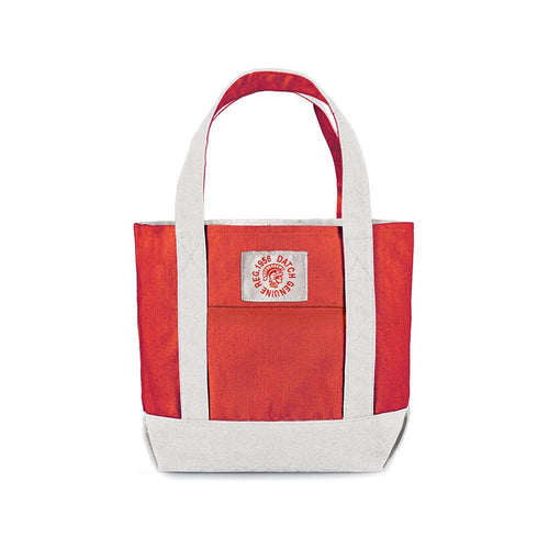 Load image into Gallery viewer, Mini Bag in Cotone con doppio manico - Colore Bianco/Rosso - Dimensioni: cm 30 x 23 x 10-0
