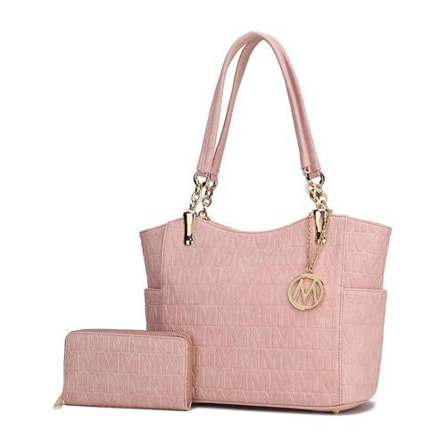 Allison 2 PCS Tote & Wallet Handbag Vegan Leather Women