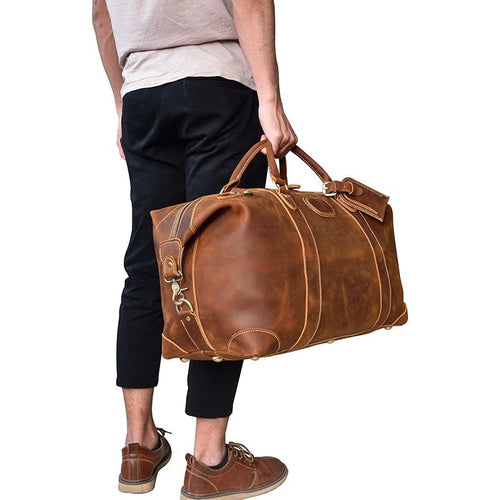 Load image into Gallery viewer, Eira Duffle Bag | Vintage Leather Weekender: The Pinnacle of Elegance
