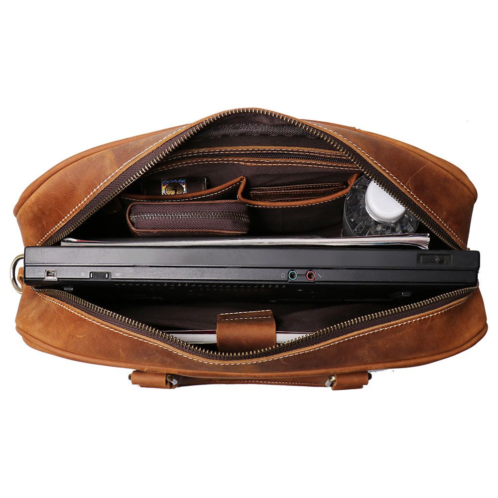 Bjorn Leather Laptop Bag | Vintage Leather Briefcase