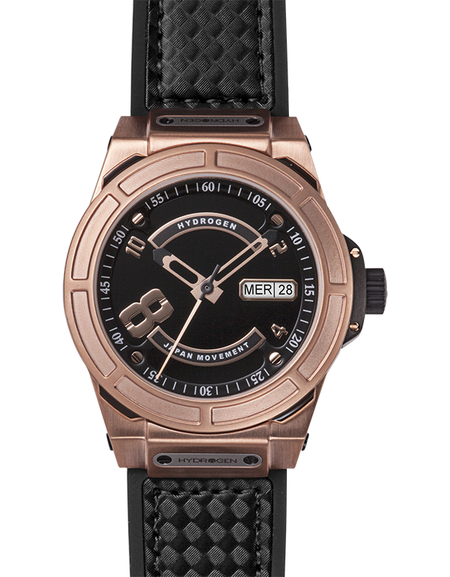 Otto Black Rose Gold Watch