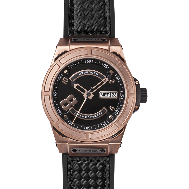 Otto Black Rose Gold Watch