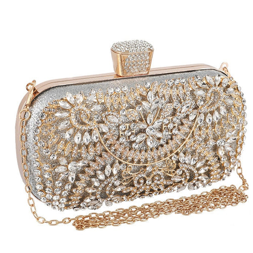 Load image into Gallery viewer, Diamond Evening Clutch Bag For Women Wedding Golden Clutch Purse Chain
