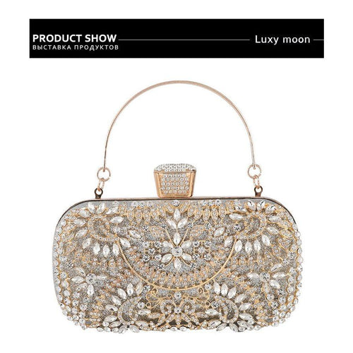 Load image into Gallery viewer, Diamond Evening Clutch Bag For Women Wedding Golden Clutch Purse Chain
