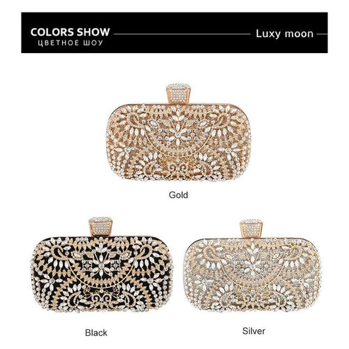 Load image into Gallery viewer, Diamond Evening Clutch Bag For Women Wedding Golden Clutch Purse Chain
