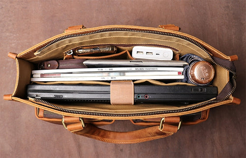 Load image into Gallery viewer, The Dagmar Leather Briefcase | Vintage Leather Messenger Bag
