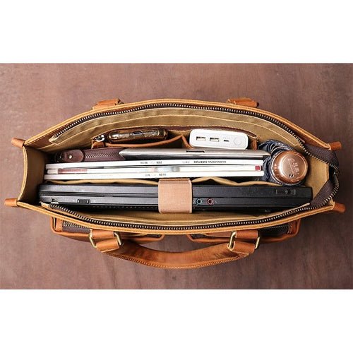 Load image into Gallery viewer, Dagmar Leather Briefcase | Vintage Leather Messenger Bag
