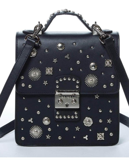 SUSU The Hollywood Backpack Purse Leather Black
