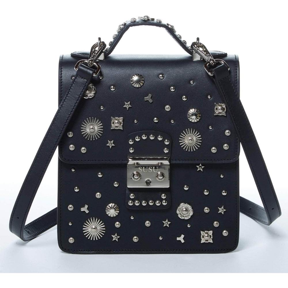 SUSU The Hollywood Backpack Purse Leather Black