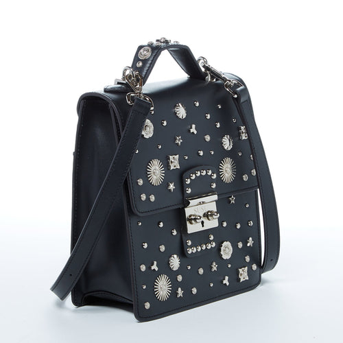 Load image into Gallery viewer, SUSU The Hollywood Backpack Purse Leather Black
