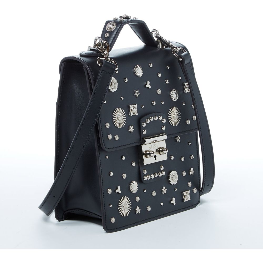 SUSU The Hollywood Backpack Purse Leather Black