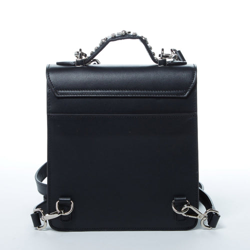 Load image into Gallery viewer, SUSU The Hollywood Backpack Purse Leather Black
