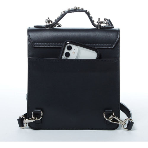 Load image into Gallery viewer, SUSU The Hollywood Backpack Purse Leather Black
