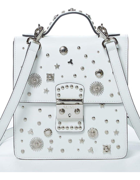 SUSU The Hollywood Backpack Leather Purse White