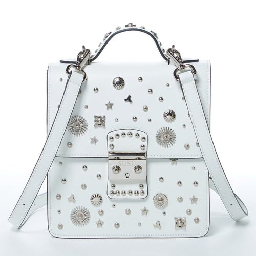 Load image into Gallery viewer, SUSU The Hollywood Backpack Leather Purse White
