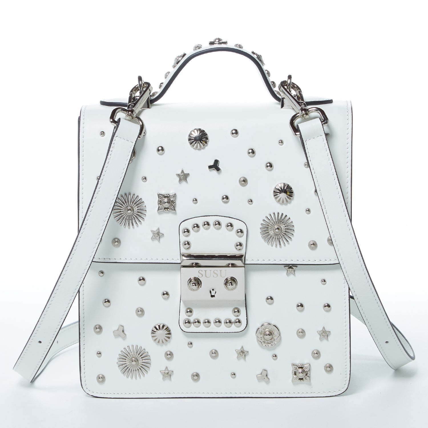 SUSU The Hollywood Backpack Leather Purse White