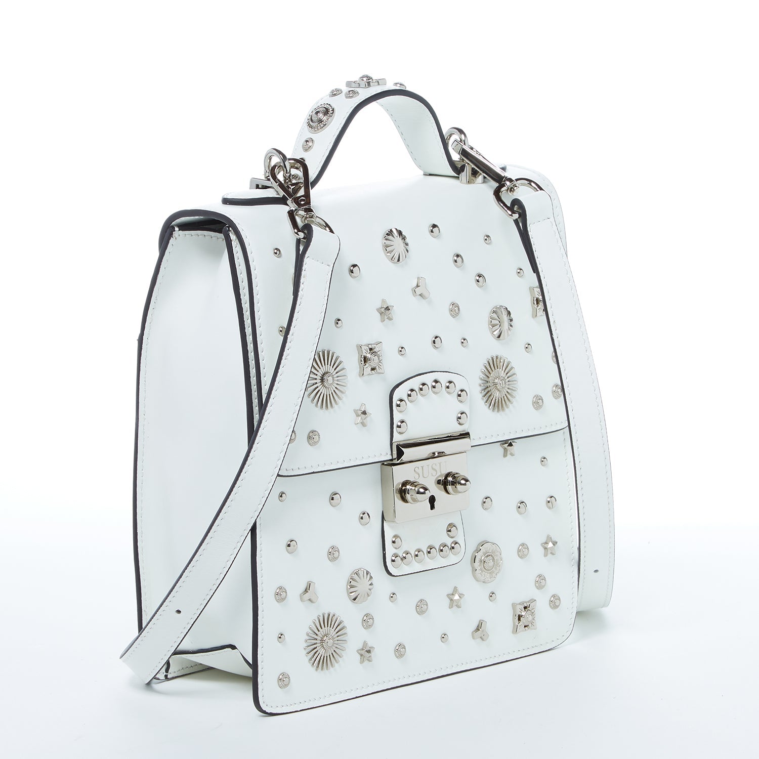 SUSU The Hollywood Backpack Leather Purse White