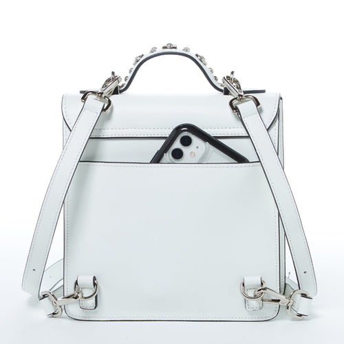 Load image into Gallery viewer, SUSU The Hollywood Backpack Leather Purse White
