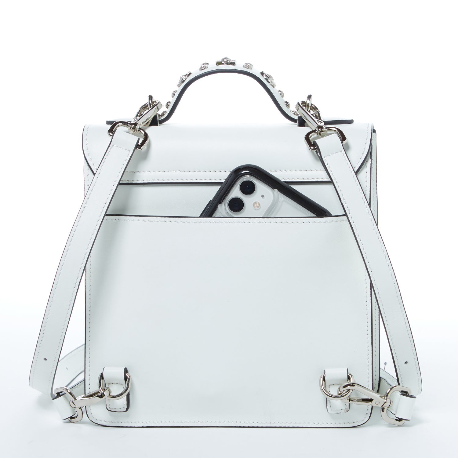 SUSU The Hollywood Backpack Leather Purse White