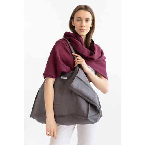 Load image into Gallery viewer, Double Cloth linen beach bag with pocket
