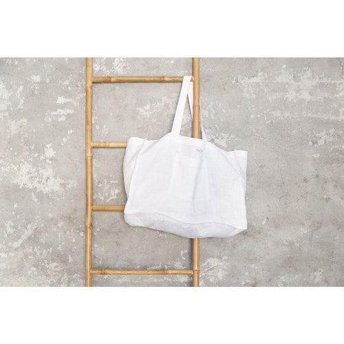 Load image into Gallery viewer, Natural Light linen beach bag with pocket
