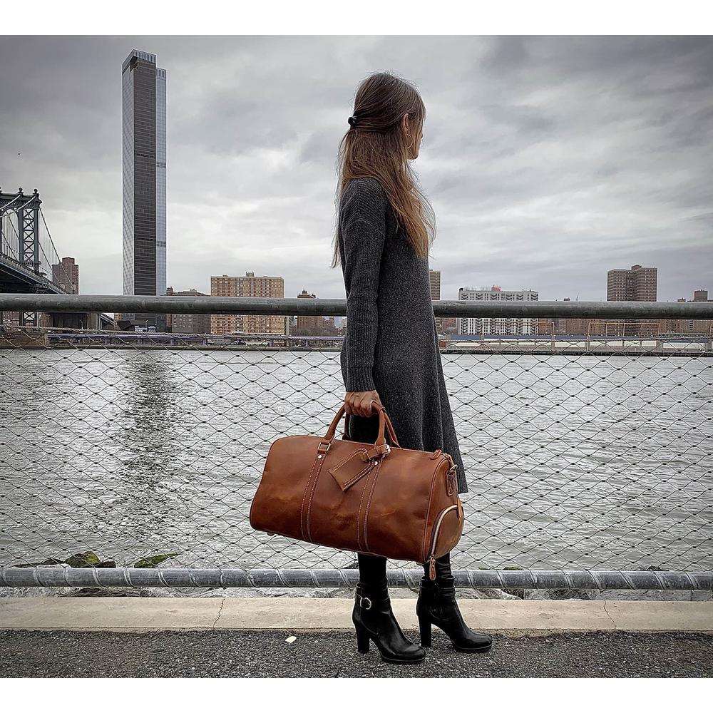 The Dagny Weekender | Large Leather Duffle Bag