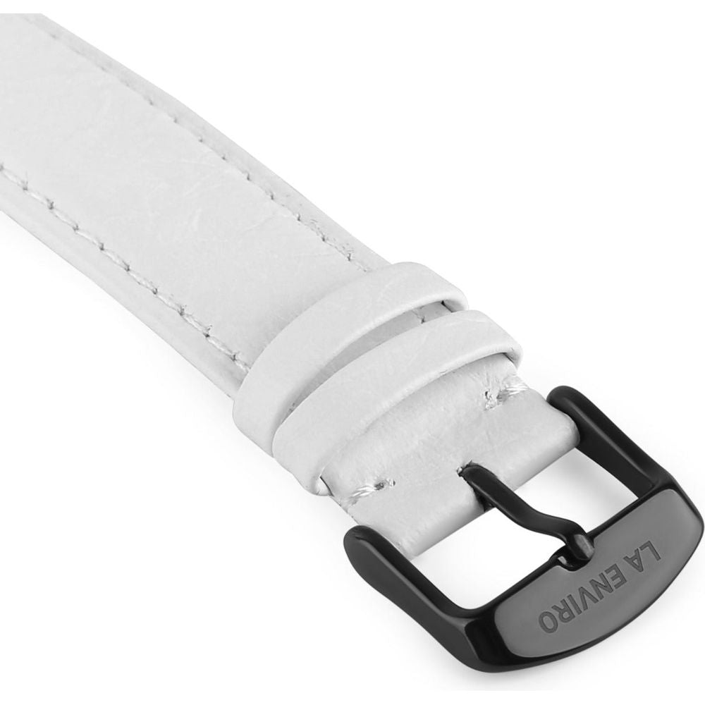 Black Marble Watch With White Pineapple Leather Strap I 40 MM