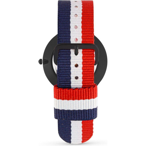 Load image into Gallery viewer, Black Marble Watch with Red, Blue &amp; White NATO Strap | 40 MM
