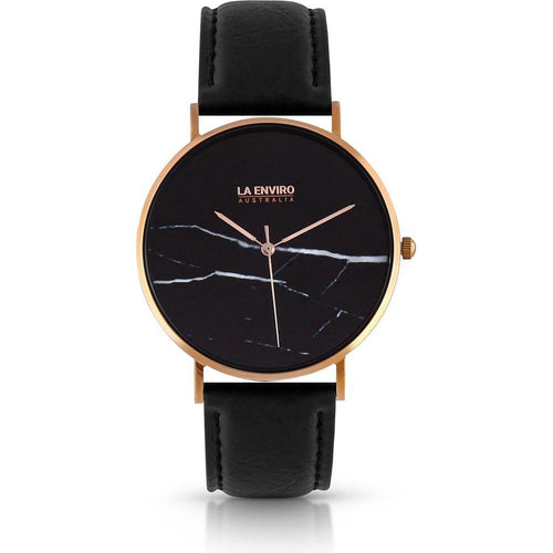 Load image into Gallery viewer, Rose Gold Marble Watch With Pineapple Leather Strap - A Touch of Luxury
