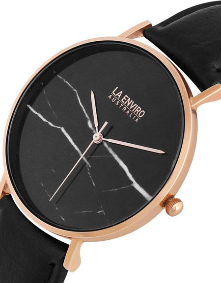 Rose Gold Marble Watch With Pineapple Leather Strap - A Touch of Luxury