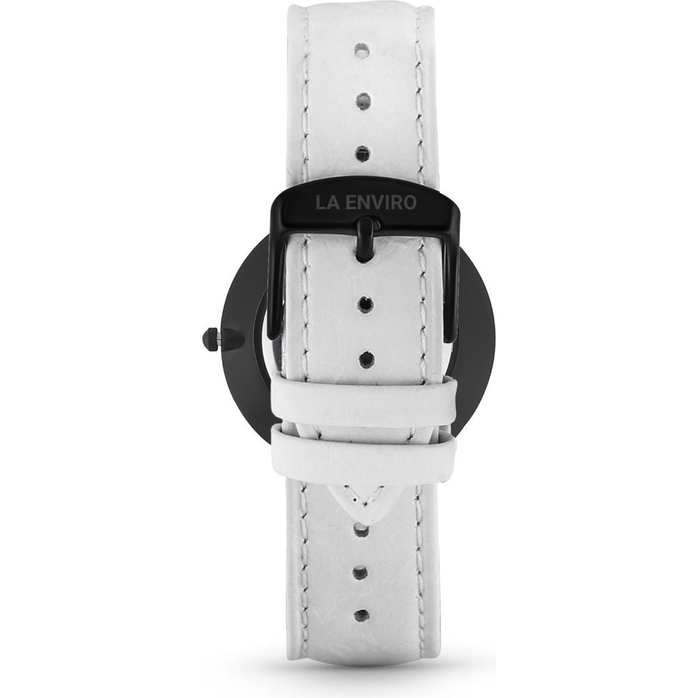 Black Marble Watch With White Pineapple Leather Strap I 40 MM