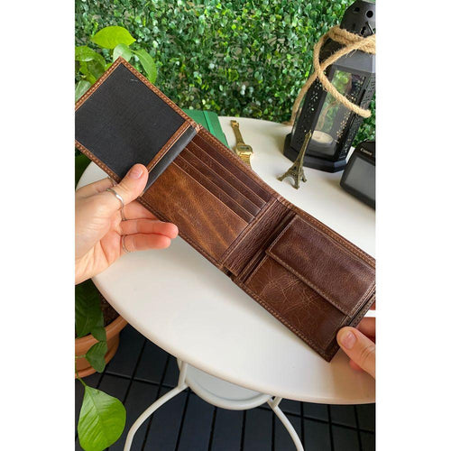 Load image into Gallery viewer, Atlanta - Genuine Leather Trifold Wallet with Coin Pouch Compartment
