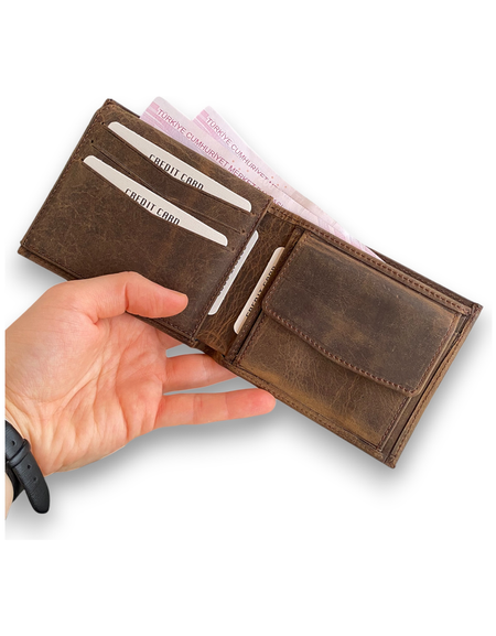 Zendar - Genuine Leather Classic Trifold Men's Wallet