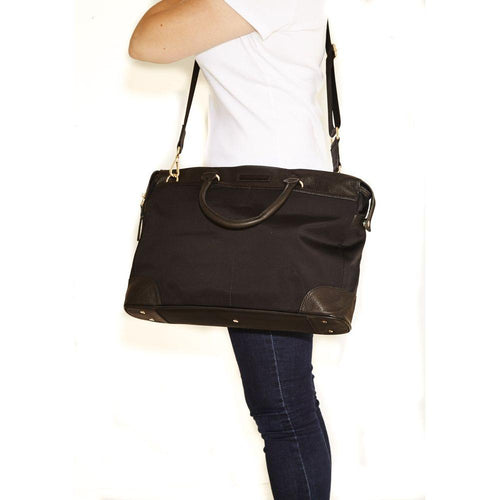 Load image into Gallery viewer, Jacki Easlick Black Nylon Briefcase: A Fusion of Style and Sophistication
