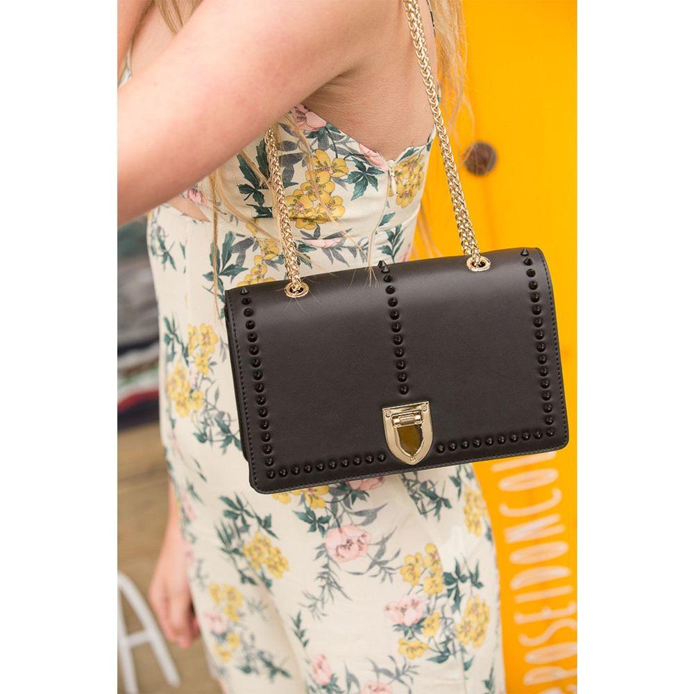 Josie Black Leather Chain Bag - A Luxurious Companion