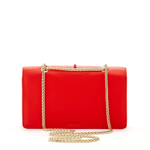 Load image into Gallery viewer, SUSU The Josie Red Leather Purse with Chain
