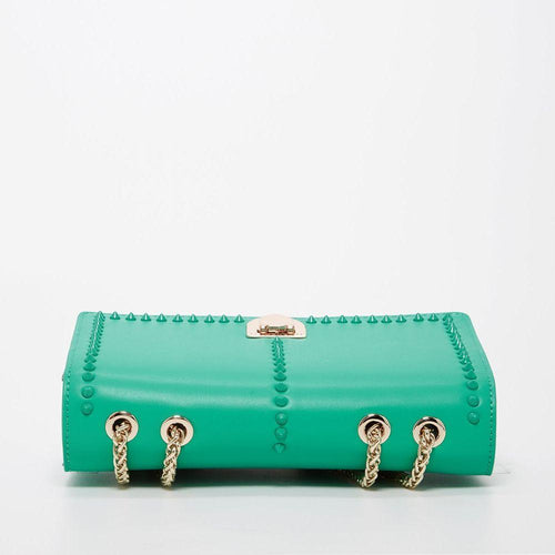 Load image into Gallery viewer, Josie Green Leather Bag with Chain Strap - A Touch of Luxe Elegance
