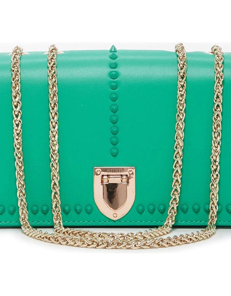 Josie Green Leather Bag with Chain Strap - A Touch of Luxe Elegance