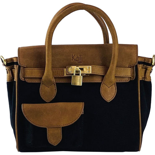 Load image into Gallery viewer, K0042ACB | Borsa a Mano Mini in Canvas/Vera Pelle Made in Italy.
