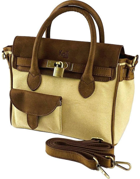 Kaili mood Borsa a Mano Mini in Canvas/Vera Pelle - Elegance Redefined