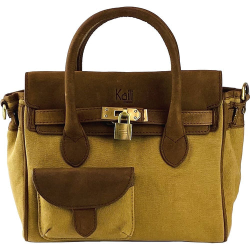 Load image into Gallery viewer, K0042BACB | Borsa a Mano Mini in Canvas/Vera Pelle Made in Italy.
