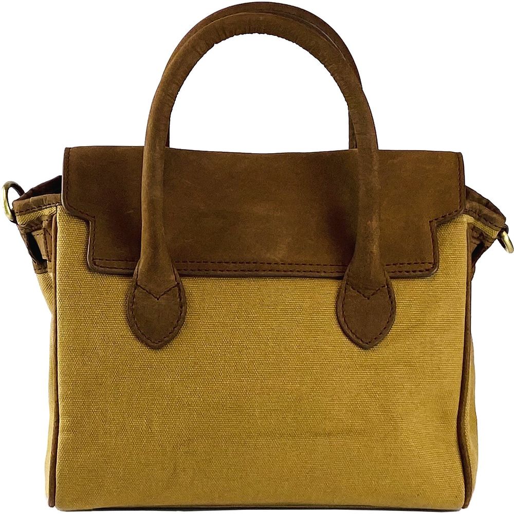 K0042BACB | Borsa a Mano Mini in Canvas/Vera Pelle Made in Italy.