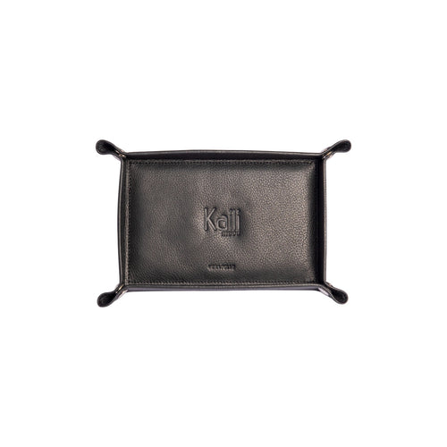 Load image into Gallery viewer, K0052AB  | Vuotatasche Rettangolare in Vera Pelle pieno fiore, con leggera grana. Colore Nero. Chiusura con bottoni automatici in finitura Argento Lucido. Dimensioni (da chiuso): cm 17 x 11 x 3-2
