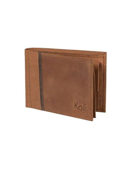 K12220UB | Portafogli Uomo in Vera Pelle pieno fiore, Naked. Colore Cuoio. Protezione RFID. Dimensioni da chiuso: cm 11,5 x 8,3 x 2. Confezione: Scatola regalo fondo/coperchio-0