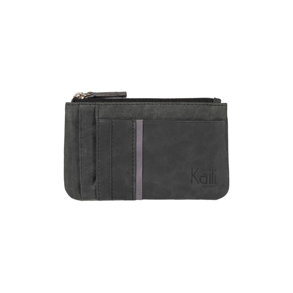 K12260AF | Bustina porta carte di credito e portamonete in Vera Pelle pieno fiore, Naked. Colore Nero. Protezione RFID. Dimensioni: cm 13 x 8 x 1. Confezione: Scatola regalo fondo/coperchio-1