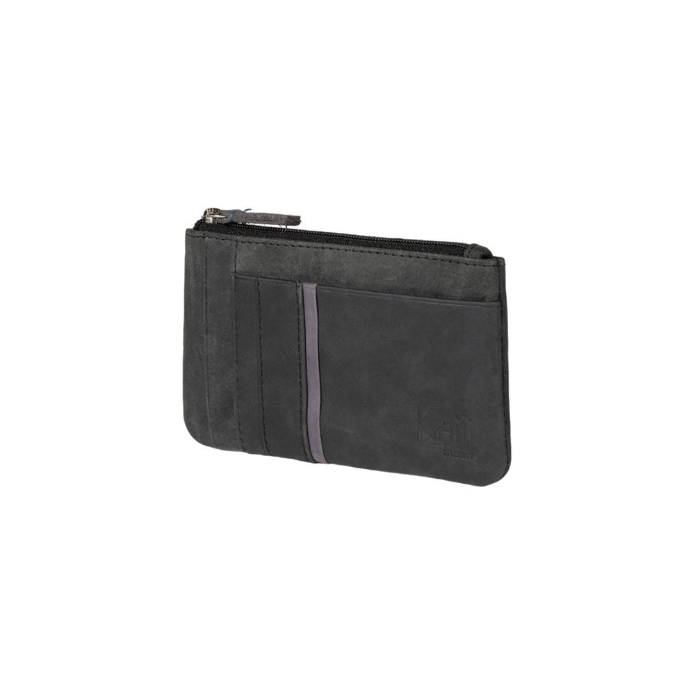 K12260AF | Bustina porta carte di credito e portamonete in Vera Pelle pieno fiore, Naked. Colore Nero. Protezione RFID. Dimensioni: cm 13 x 8 x 1. Confezione: Scatola regalo fondo/coperchio-0