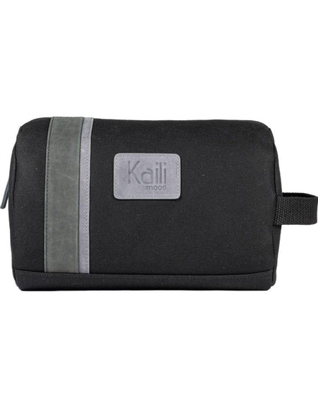 K2005AF | Beauty Case in Canvas 100% Cotone/Vera Pelle pieno fiore, Naked. Colore Nero. Maniglia laterale. Chiusura con lampo. Dimensioni: cm 25 x 15 x 17. Confezione: Sacchetto in Tnt-1