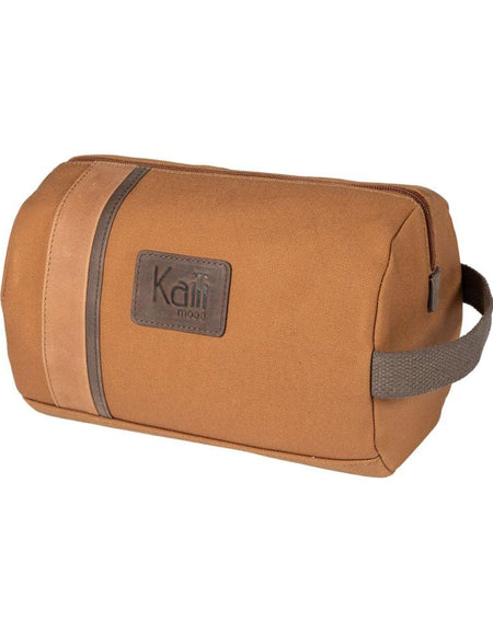 K2005UB | Beauty Case in Canvas 100% Cotone/Vera Pelle pieno fiore, Naked. Colore Cuoio. Maniglia laterale. Chiusura con lampo. Dimensioni: cm 25 x 15 x 17. Confezione: Sacchetto in Tnt-0