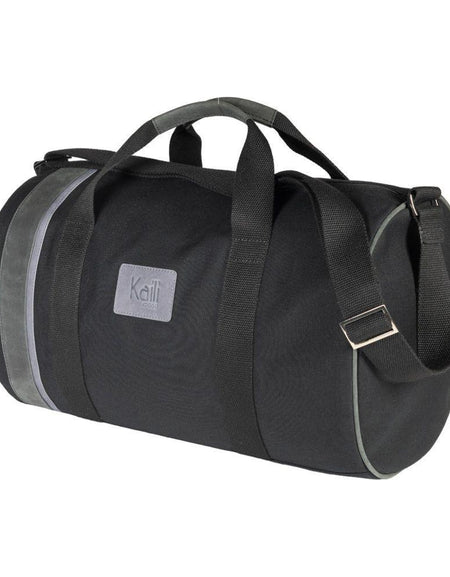 K2006AF | Borsone da Viaggio in Canvas di Cotone 100% /Vera Pelle, pieno fiore, Naked - Colore Nero, chiusura con lampo. Dimensioni: cm 45 x 25 x 28 - Confezione: Sacchetto in Tnt-0